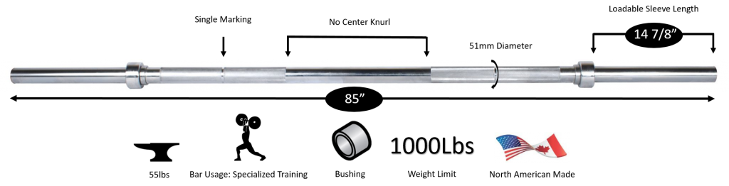 Extreme 2” Grip Olympic Weight Bar