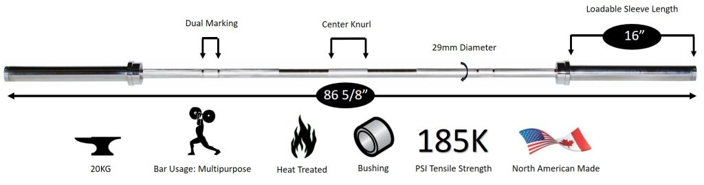 7' USA Power Weight Bar