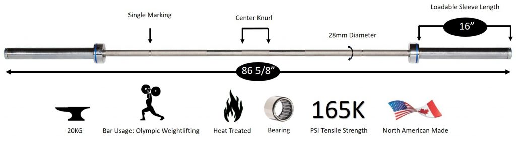 YORK Elite Olympic Stainless Steel Weight Bar