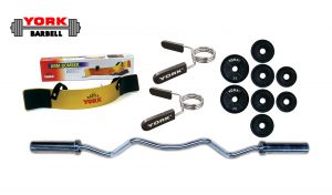 Arm Blaster Bundle - Olympic Weight Plates, Barbell and Collar - York Barbell