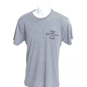 often imitated never duplicated york barbell heather tshirt