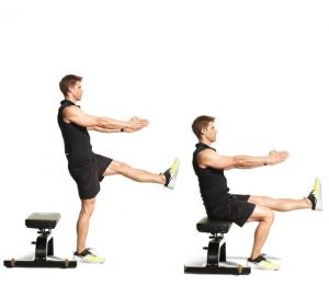 single leg bench squat